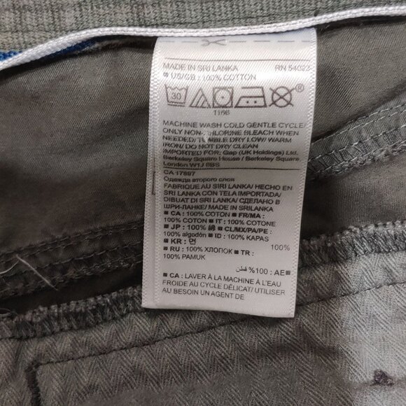 Gap Aiden Summer Chino 35 Olive Green Cargo Utility Pockets Casual Pants Grunge - Picture 3 of 10
